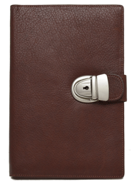 British tan leather refillable locking journal