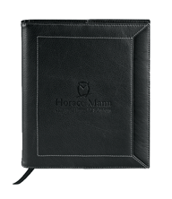 Black Pebble Stitched Leather Embossed Journal