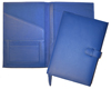 blue leather journal covers inside and outside views
