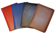 Red, Blue, Black, British Tan Leather Embossed Journals